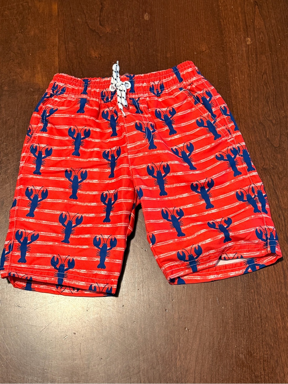 NTW Lizens Toddler Swim Shorts Red with Lobsters